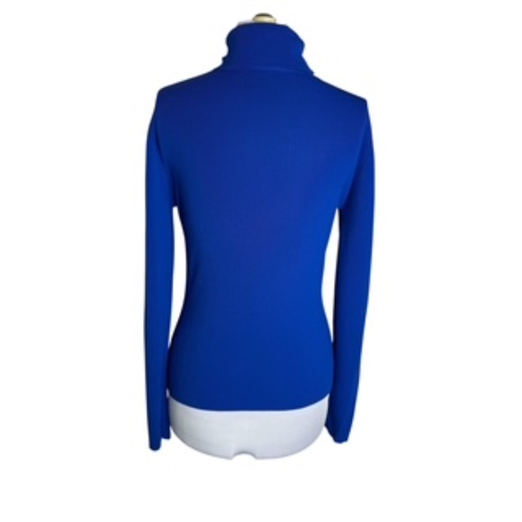 No Brand Label Royal Blue Fitted Long Sleeve Turtle Neck Size L - Picture 5 of 5